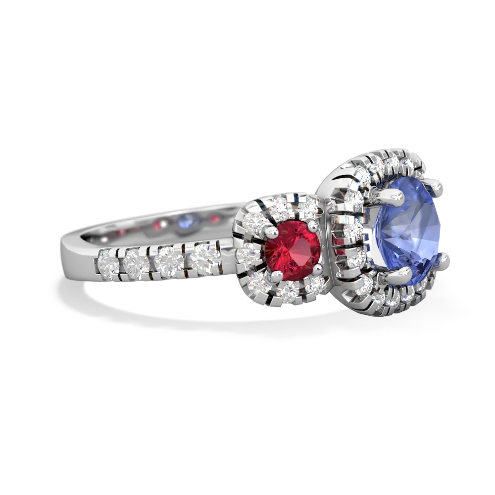 Tanzanite Regal Halo 14K White Gold ring R5350