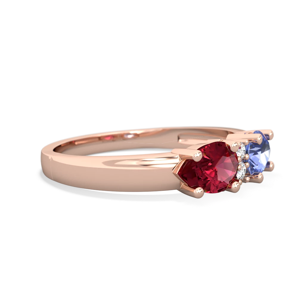 Tanzanite Pear Bowtie 14K Rose Gold ring R0865