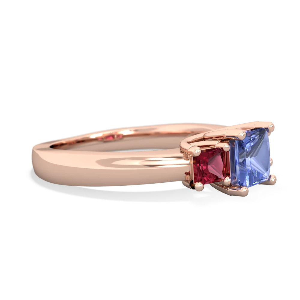 Tanzanite Three Stone Trellis 14K Rose Gold ring R4015