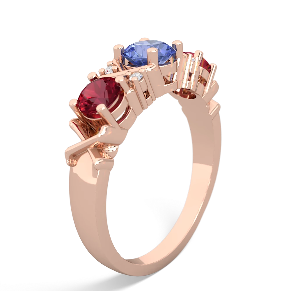 Tanzanite Hugs And Kisses 14K Rose Gold ring R5016