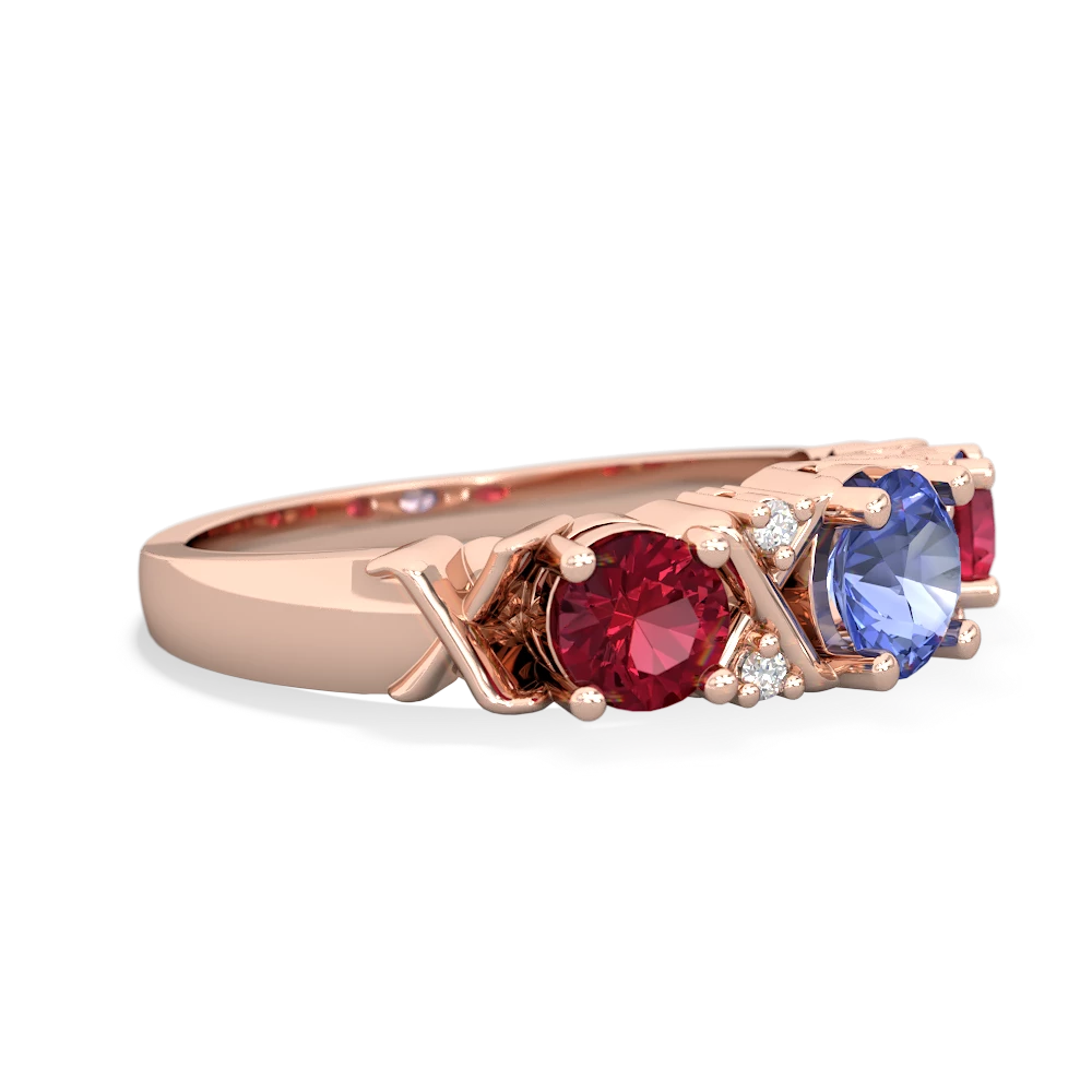 Tanzanite Hugs And Kisses 14K Rose Gold ring R5016