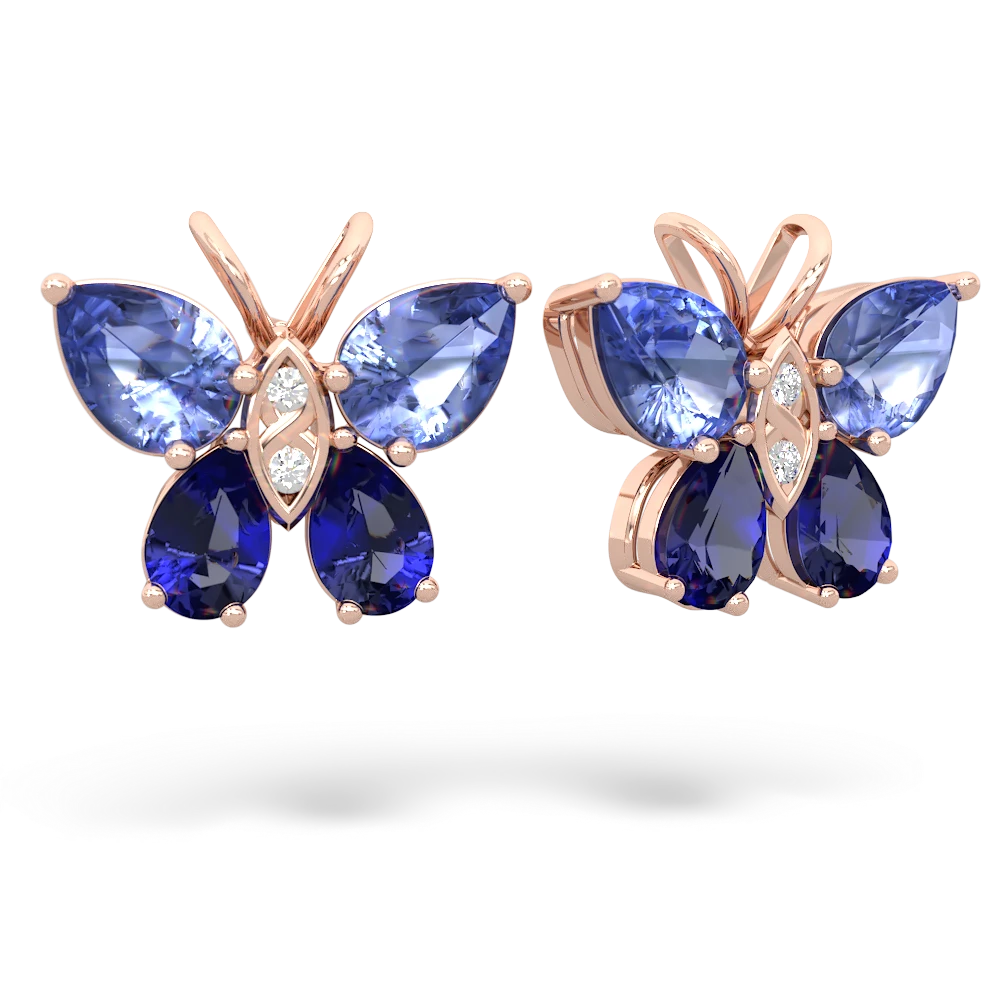 Tanzanite Butterfly 14K Rose Gold earrings E2215