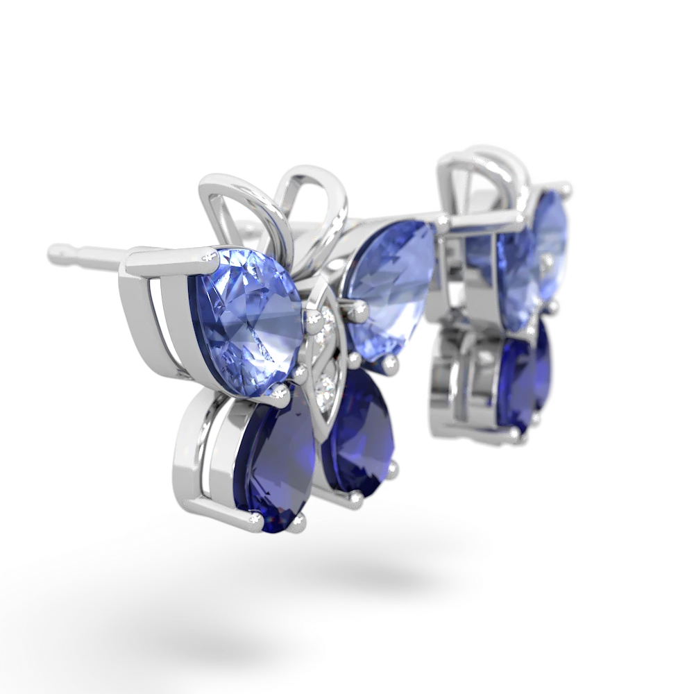 Tanzanite Butterfly 14K White Gold earrings E2215