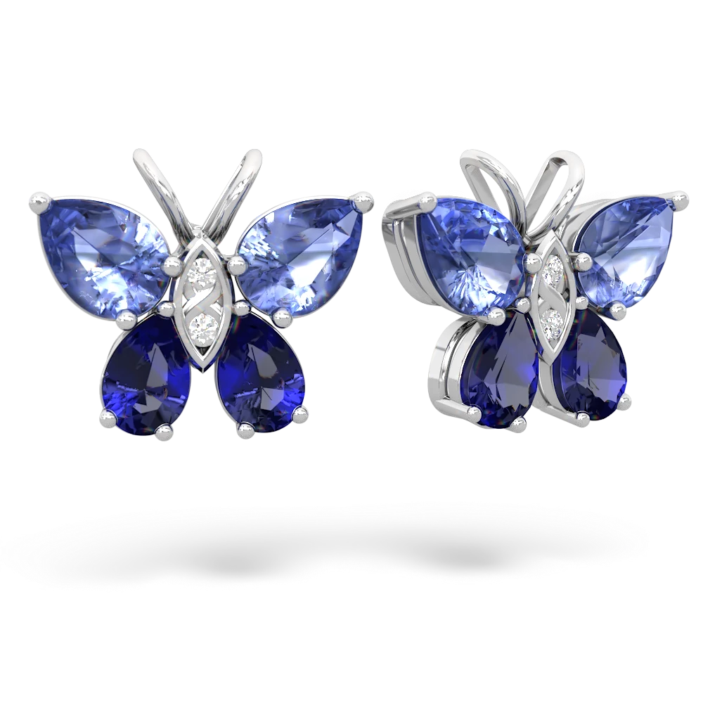 Tanzanite Butterfly 14K White Gold earrings E2215