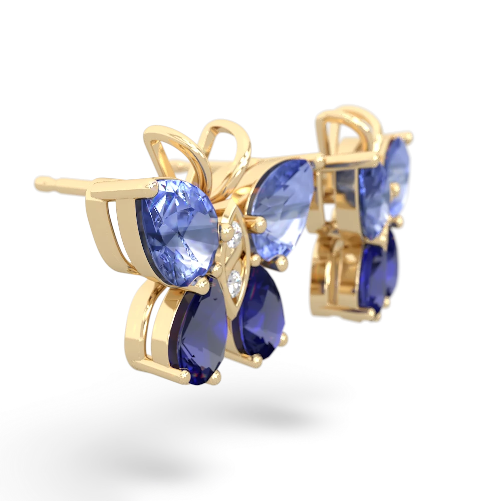 Tanzanite Butterfly 14K Yellow Gold earrings E2215