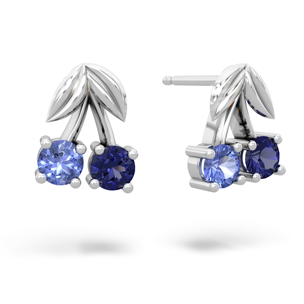 Tanzanite Sweet Cherries 14K White Gold earrings E7001