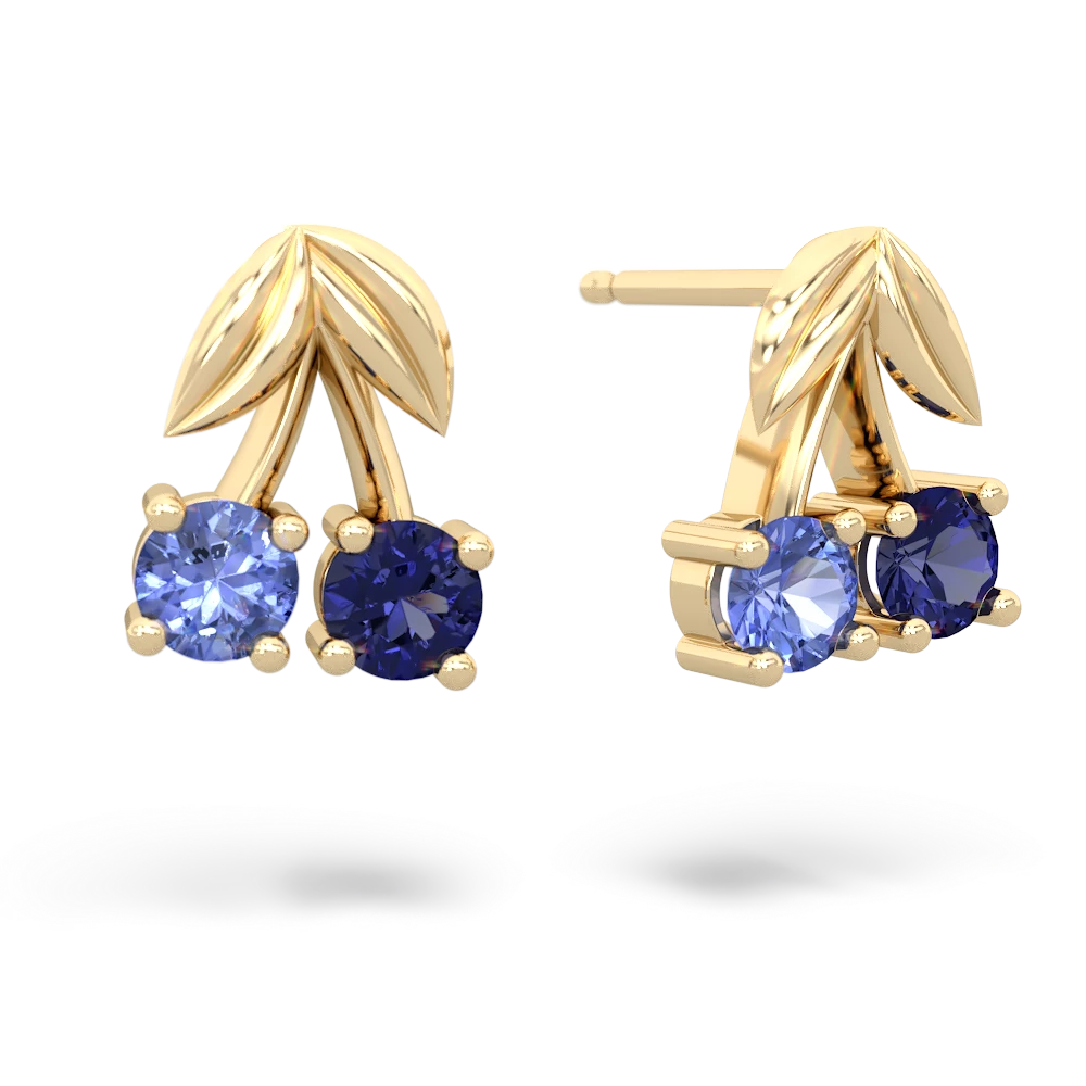 Tanzanite Sweet Cherries 14K Yellow Gold earrings E7001