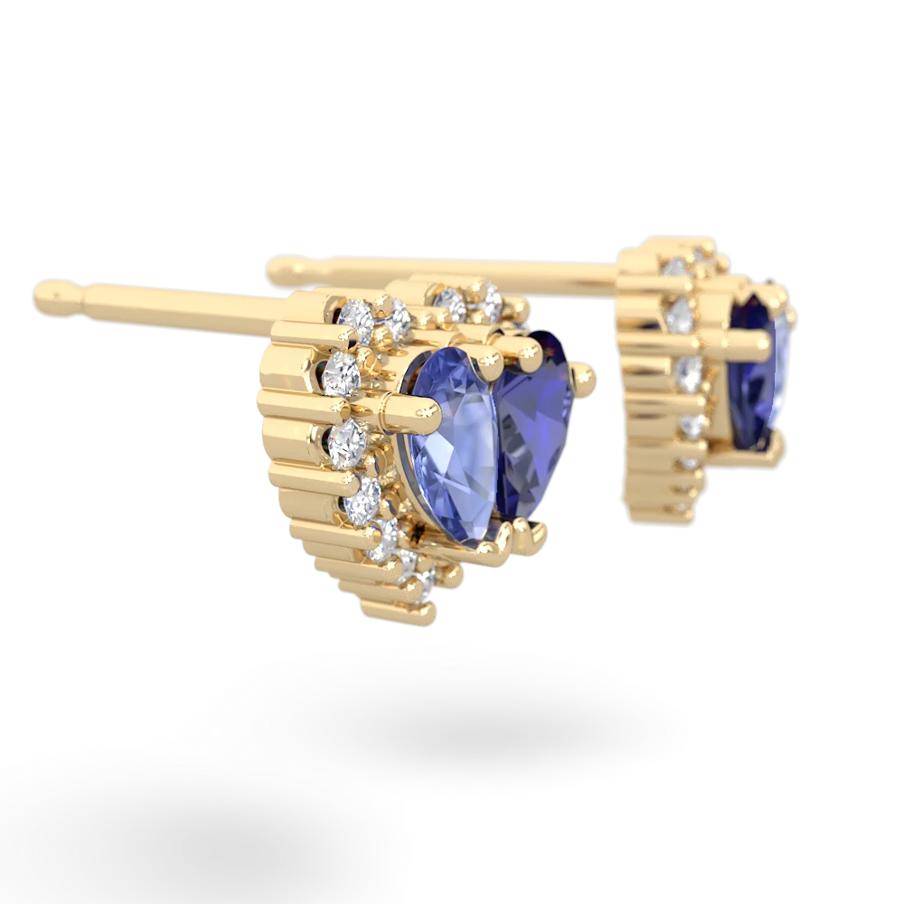 Tanzanite Halo 14K Yellow Gold earrings E7008