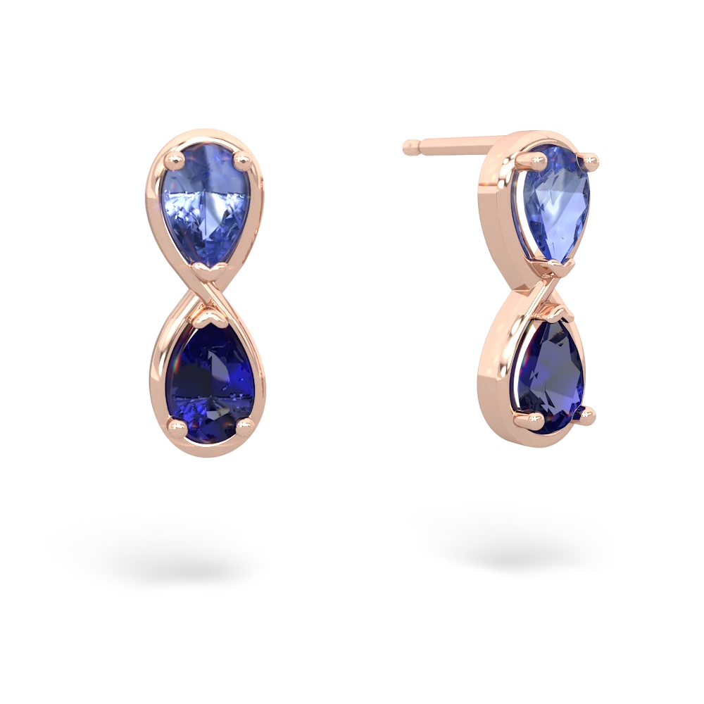 Tanzanite Infinity 14K Rose Gold earrings E5050