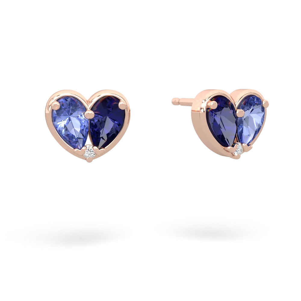 Tanzanite 'Our Heart' 14K Rose Gold earrings E5072