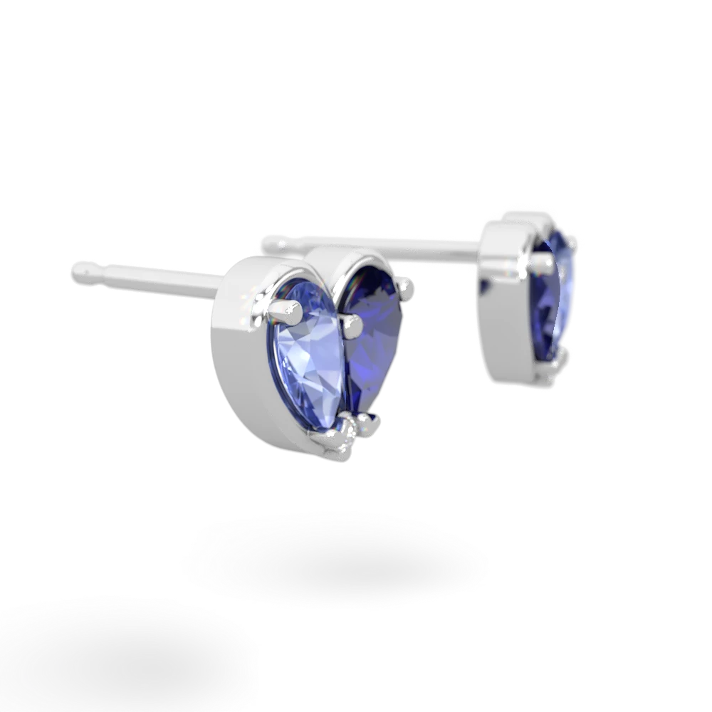 Tanzanite 'Our Heart' 14K White Gold earrings E5072