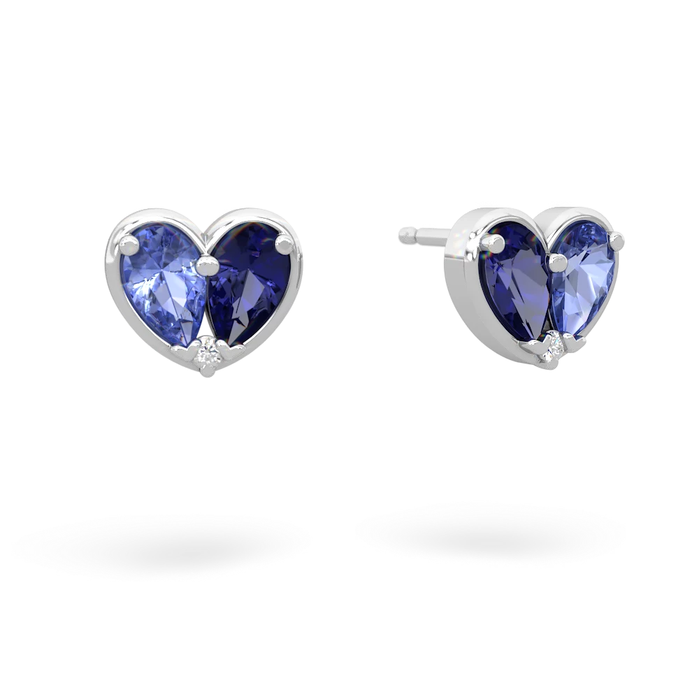 Tanzanite 'Our Heart' 14K White Gold earrings E5072