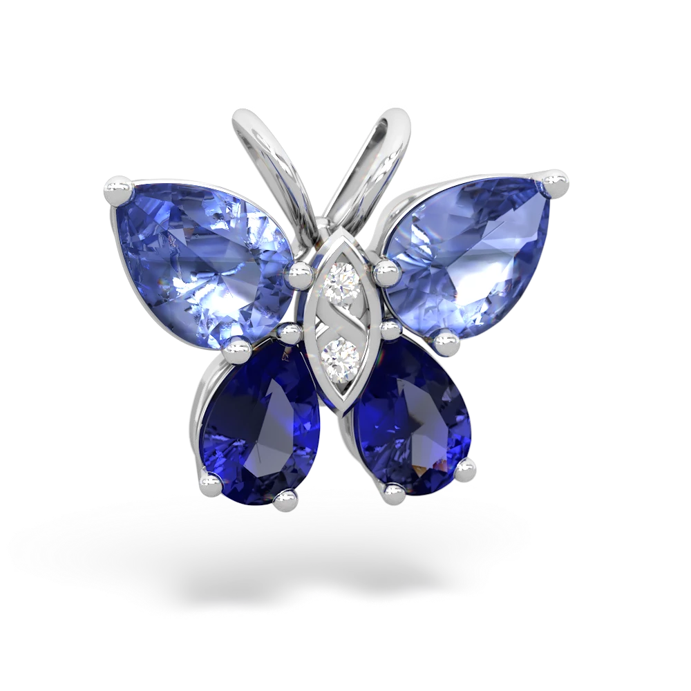 Tanzanite Butterfly 14K White Gold pendant P2215