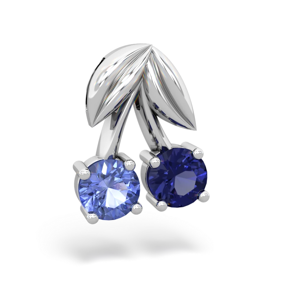 Tanzanite Sweet Cherries 14K White Gold pendant P7001