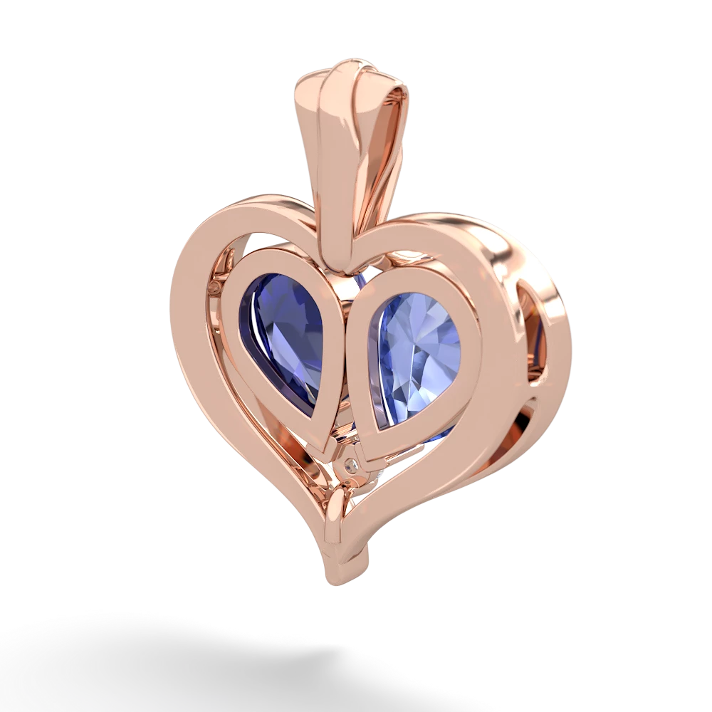 Tanzanite Two Become One 14K Rose Gold pendant P5330