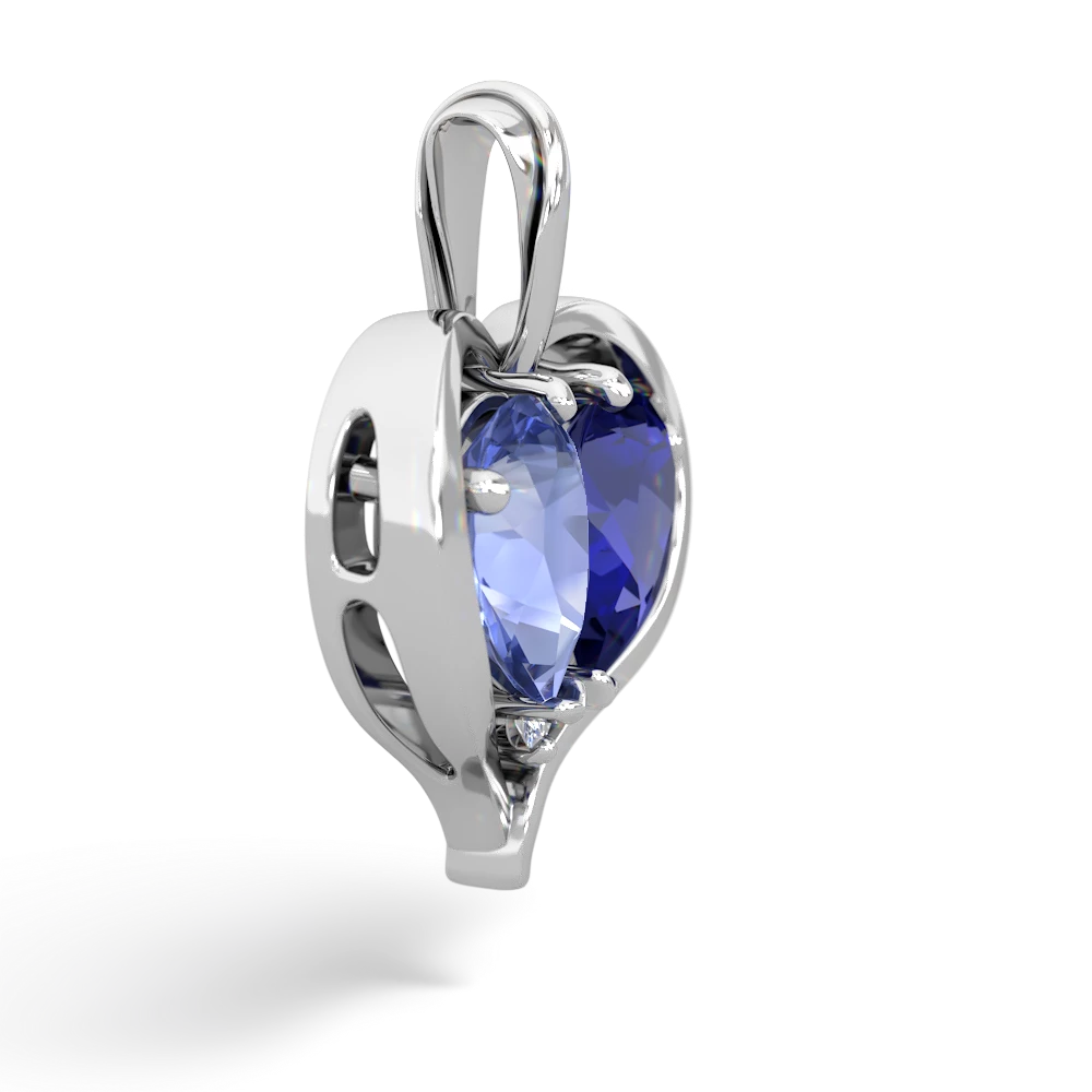 Tanzanite Two Become One 14K White Gold pendant P5330