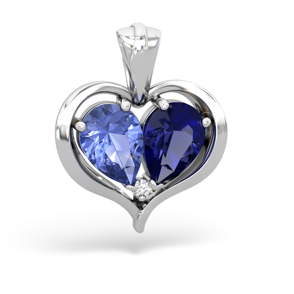 Tanzanite Two Become One 14K White Gold pendant P5330