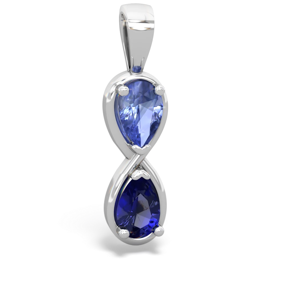 Tanzanite Infinity 14K White Gold pendant P5050