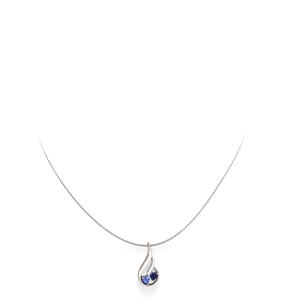 Tanzanite Keepsake Curves 14K White Gold pendant P5450