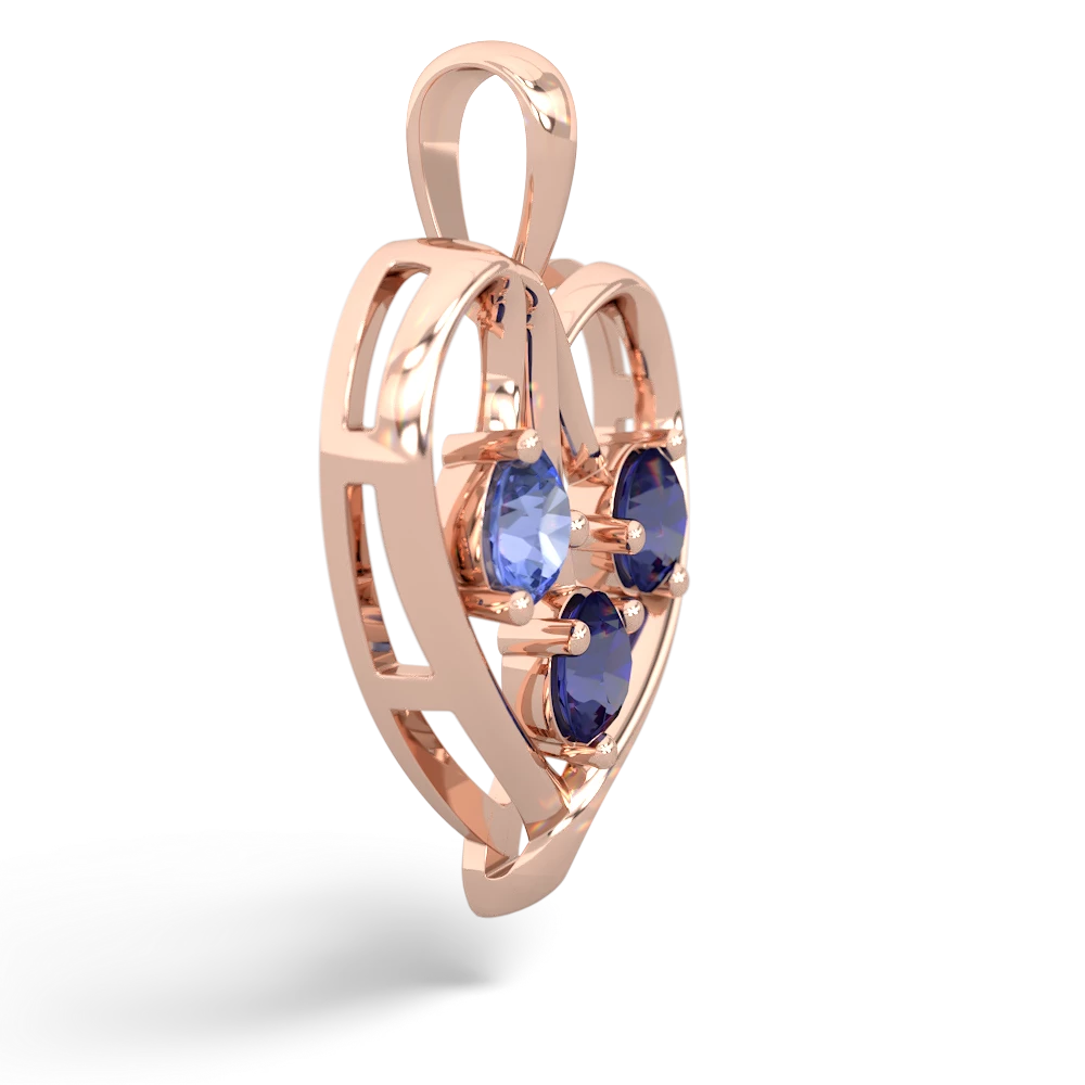 Tanzanite Glowing Heart 14K Rose Gold pendant P2233