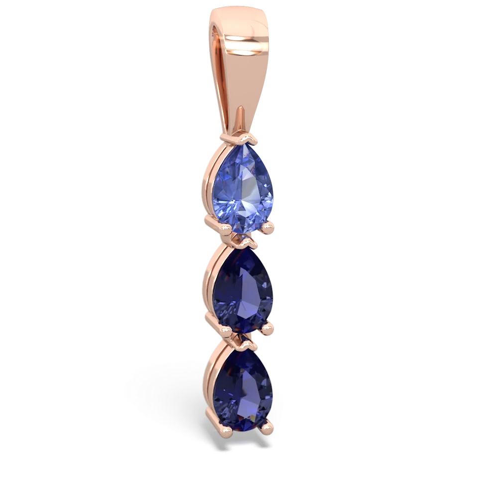 Tanzanite Dew Drops 14K Rose Gold pendant P2251