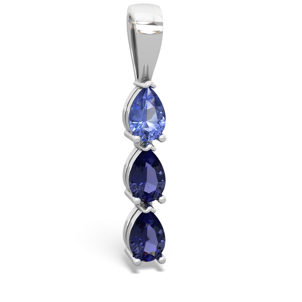 Tanzanite Dew Drops 14K White Gold pendant P2251