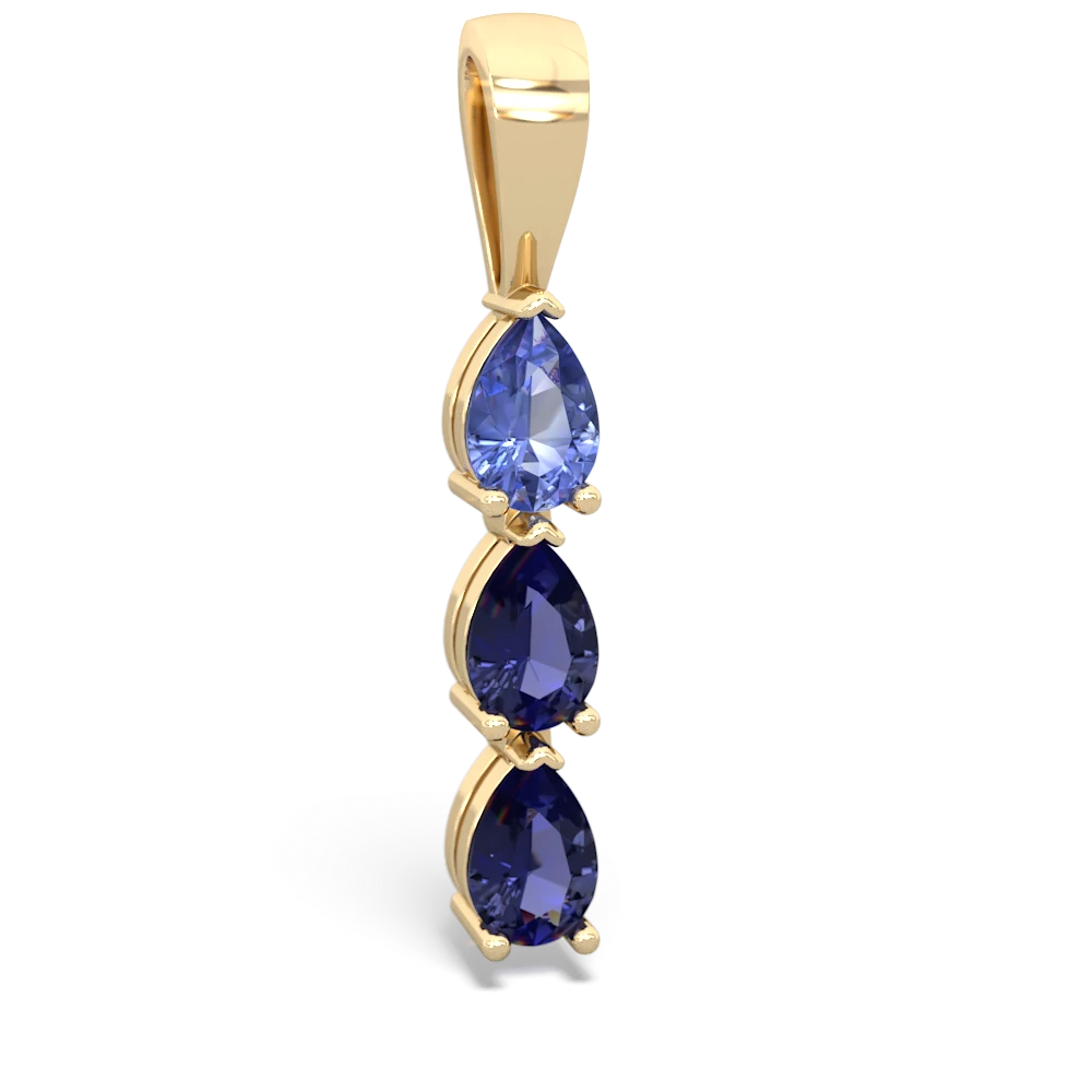 Tanzanite Dew Drops 14K Yellow Gold pendant P2251