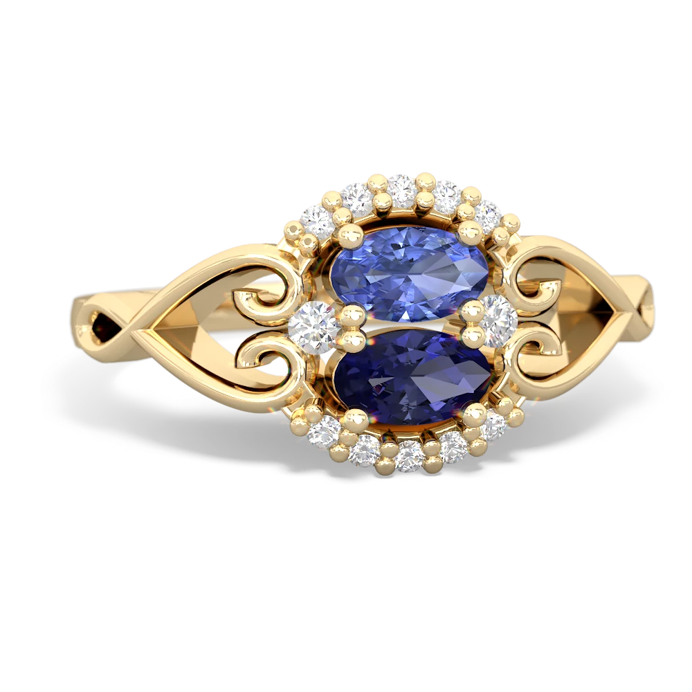 Tanzanite Love Nest 14K Yellow Gold ring R5860