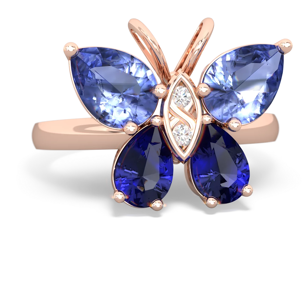 Tanzanite Butterfly 14K Rose Gold ring R2215