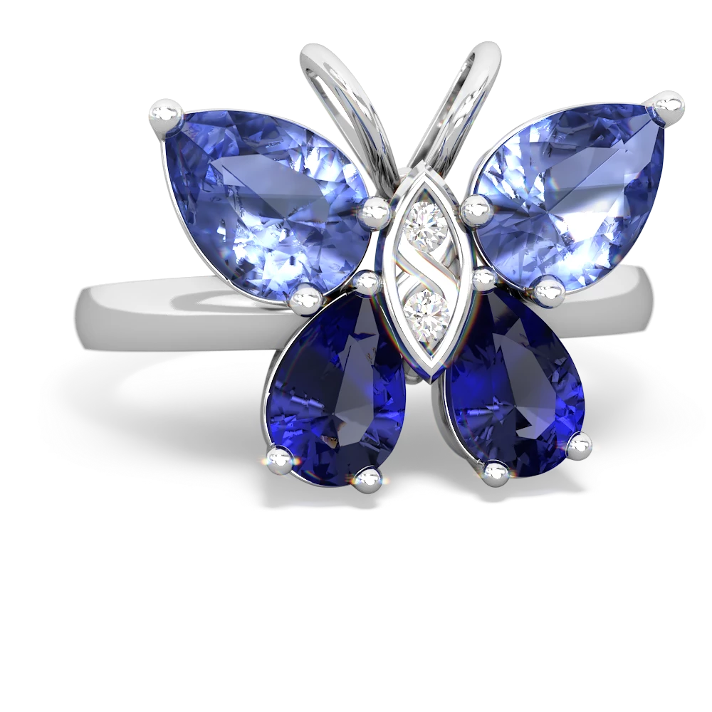 Tanzanite Butterfly 14K White Gold ring R2215