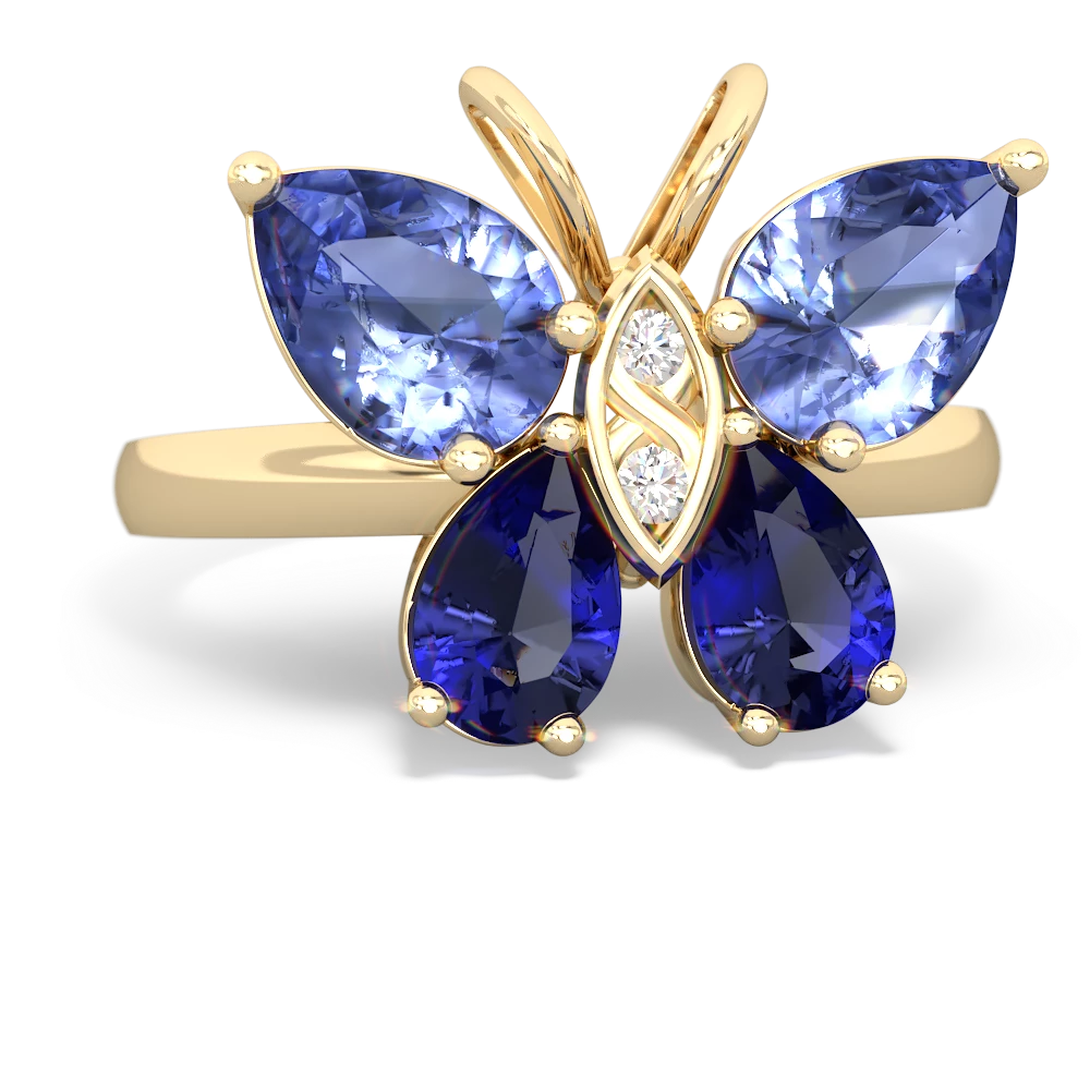 Tanzanite Butterfly 14K Yellow Gold ring R2215