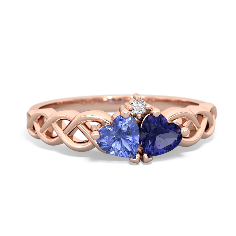 Tanzanite Heart To Heart Braid 14K Rose Gold ring R5870