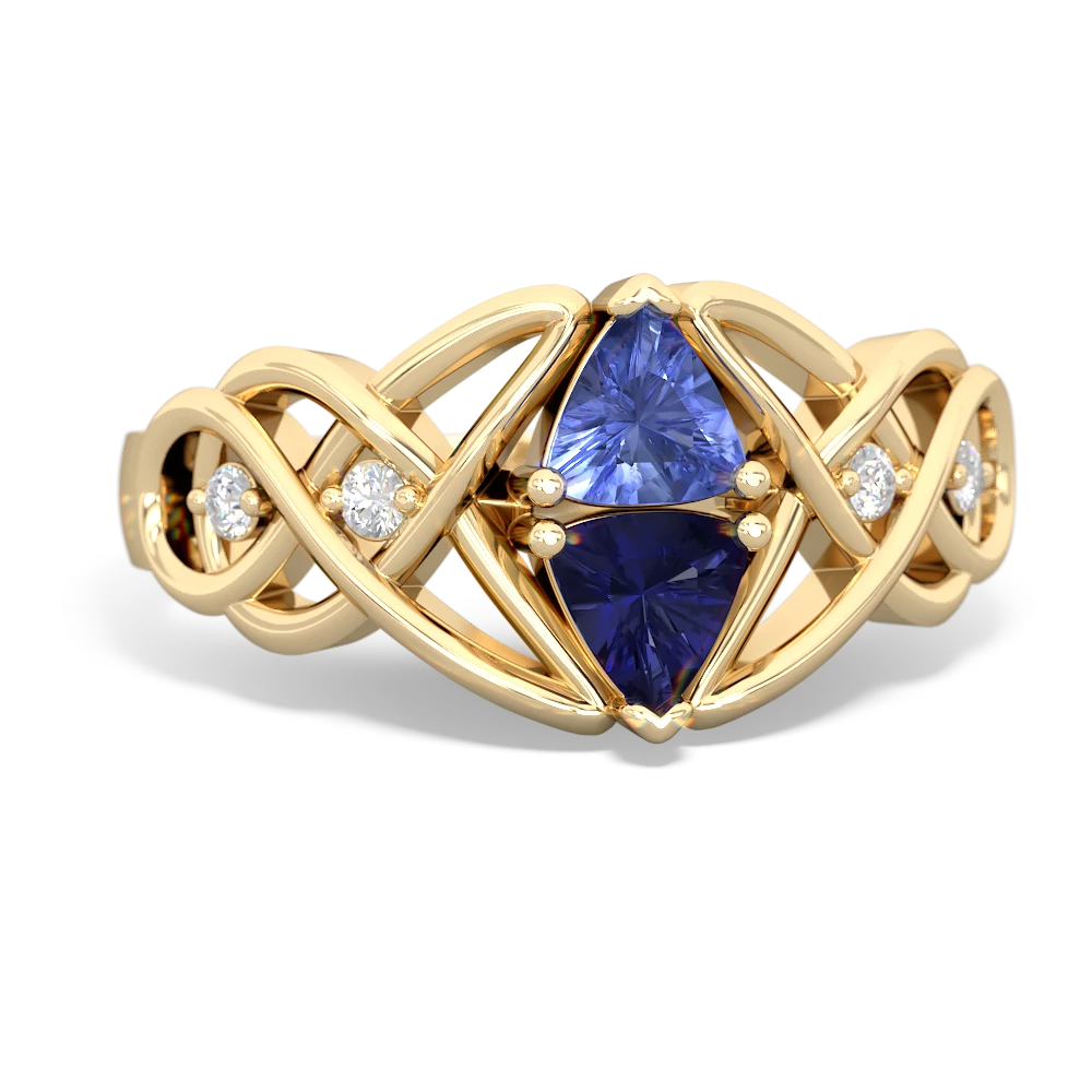 Tanzanite Keepsake Celtic Knot 14K Yellow Gold ring R5300