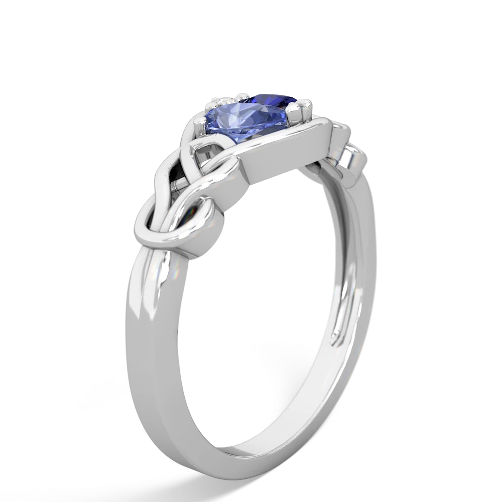 Tanzanite Celtic Love Knot 14K White Gold ring R5420