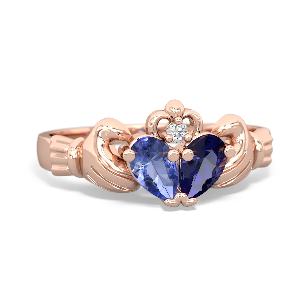 Tanzanite 'Our Heart' Claddagh 14K Rose Gold ring R2388