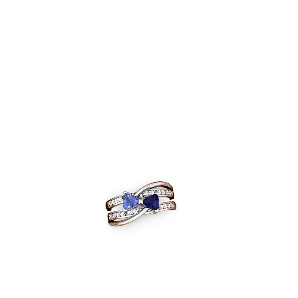 Tanzanite Bowtie 14K White Gold ring R2360