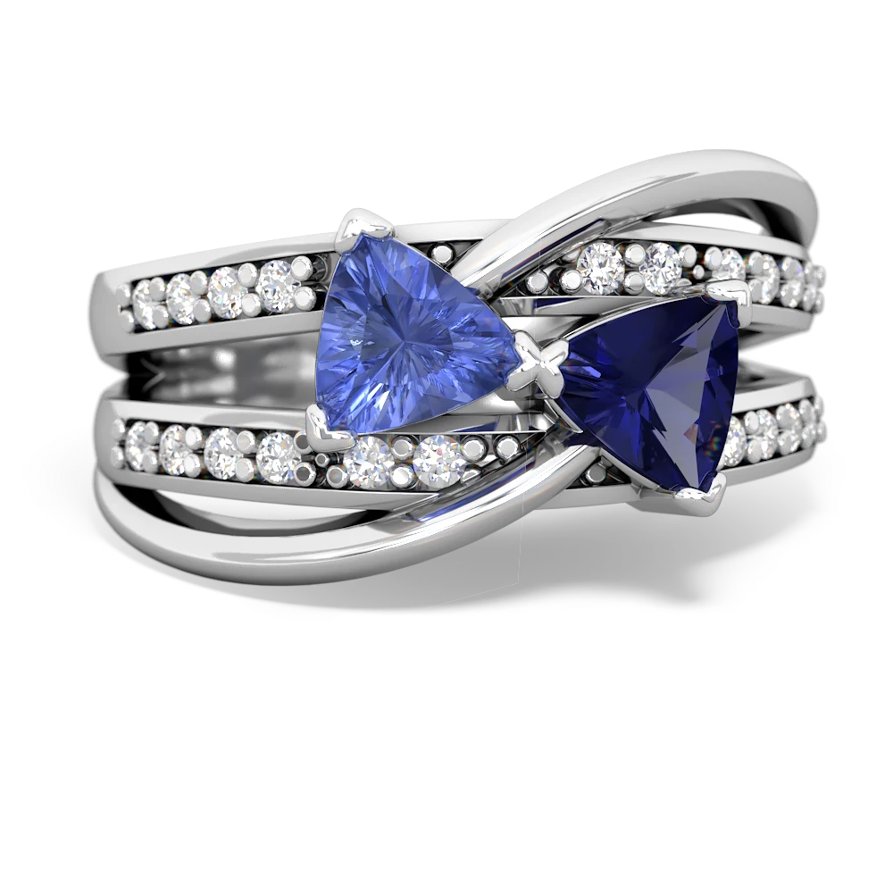 Tanzanite Bowtie 14K White Gold ring R2360