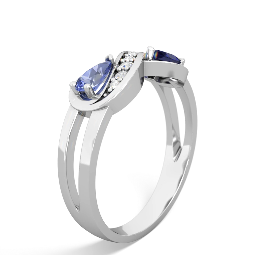 Tanzanite Diamond Infinity 14K White Gold ring R5390