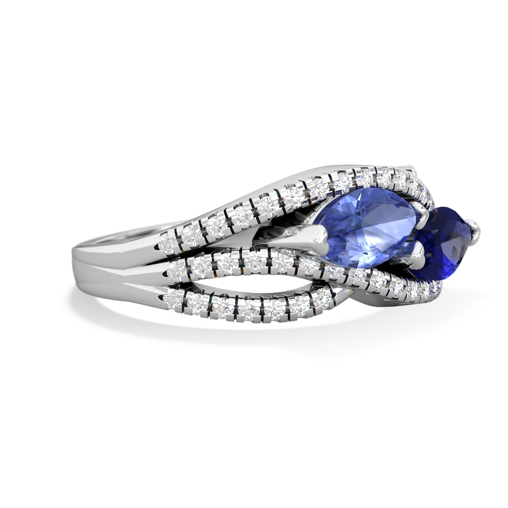 Tanzanite Diamond Rivers 14K White Gold ring R3070