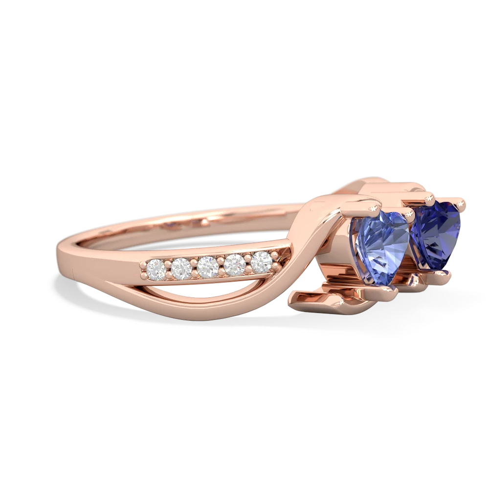 Tanzanite Side By Side 14K Rose Gold ring R3090