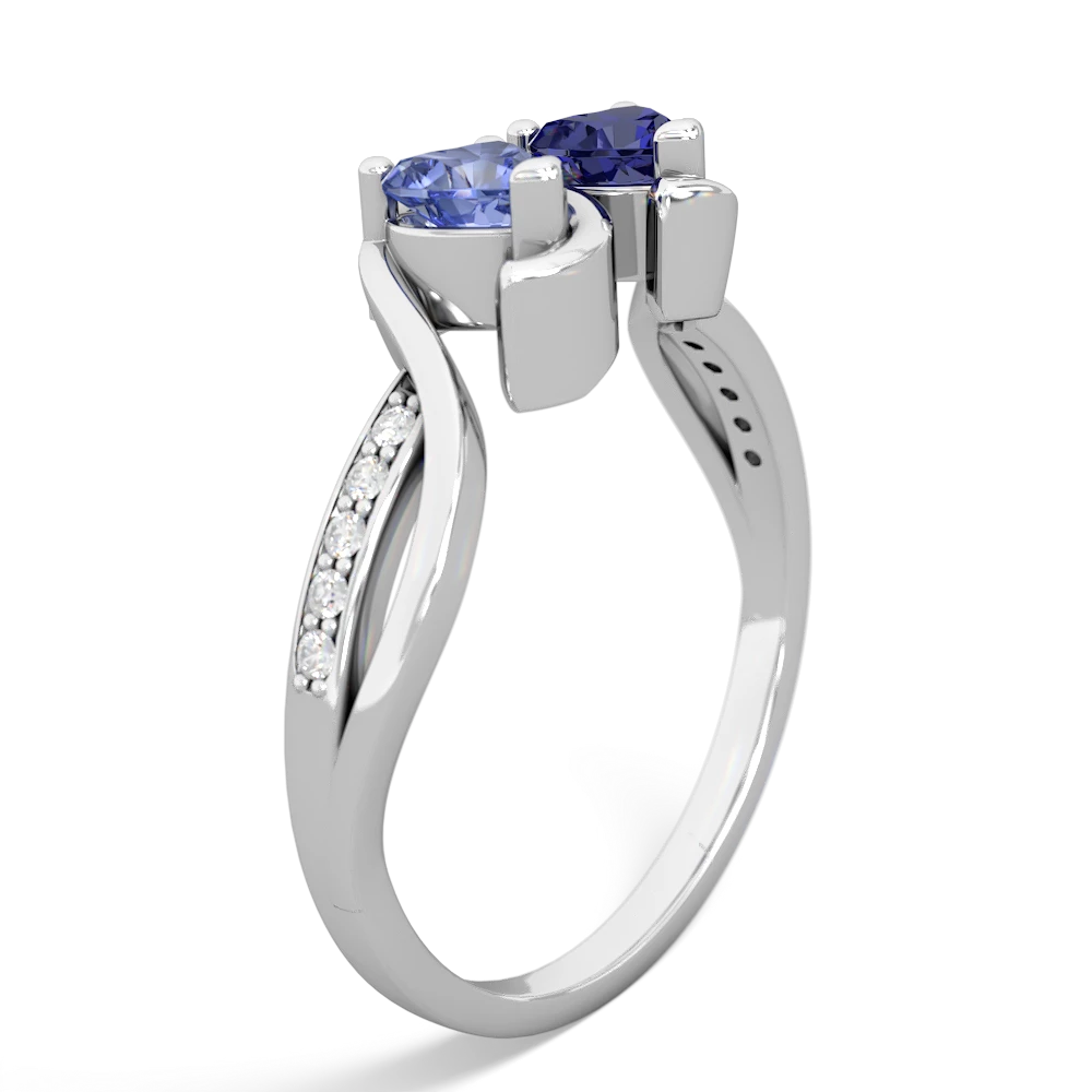 Tanzanite Side By Side 14K White Gold ring R3090