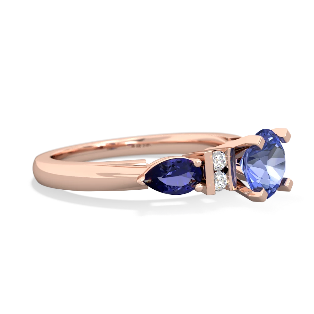 Tanzanite 6Mm Round Eternal Embrace Engagement 14K Rose Gold ring R2005