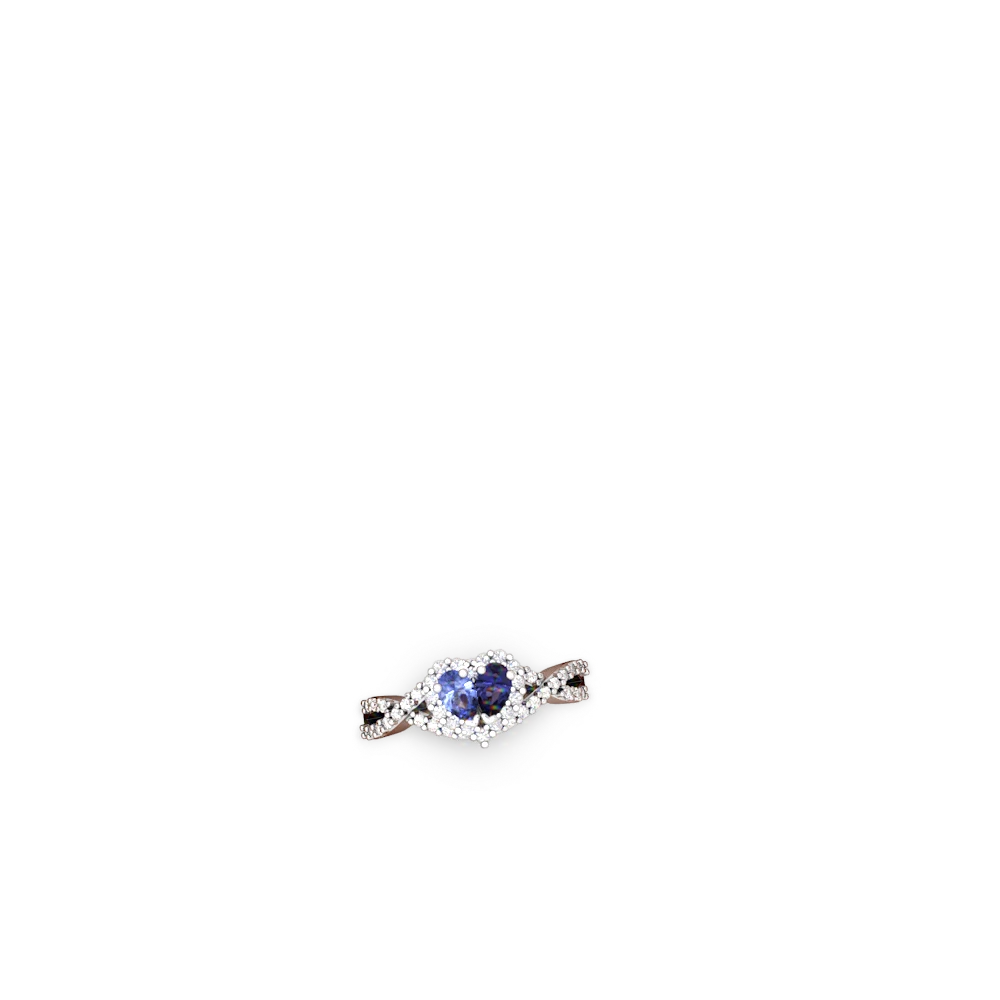 Tanzanite Diamond Twist 'One Heart' 14K White Gold ring R2640HRT