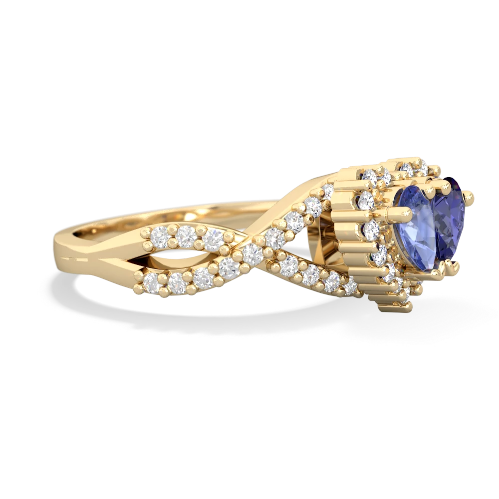 Tanzanite Diamond Twist 'One Heart' 14K Yellow Gold ring R2640HRT