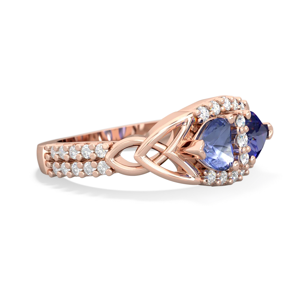 Tanzanite Sparkling Celtic Knot 14K Rose Gold ring R2645