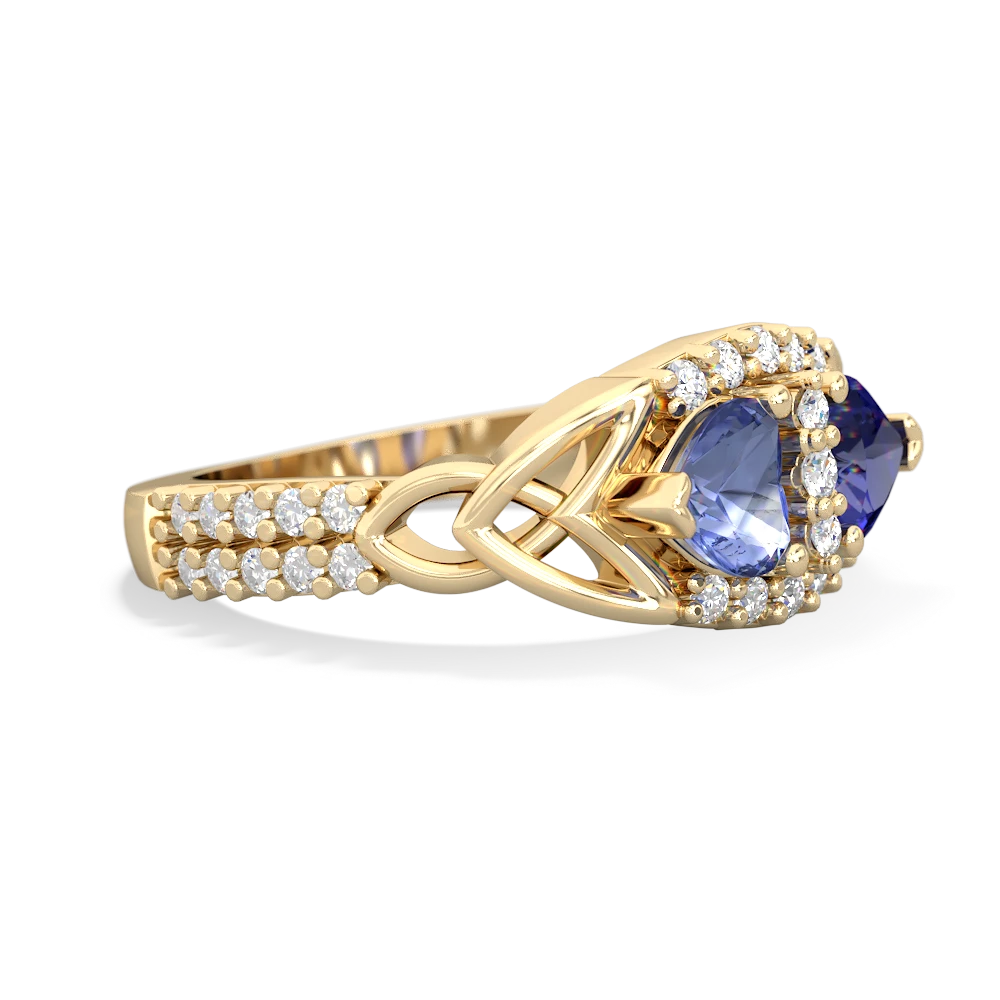 Tanzanite Sparkling Celtic Knot 14K Yellow Gold ring R2645