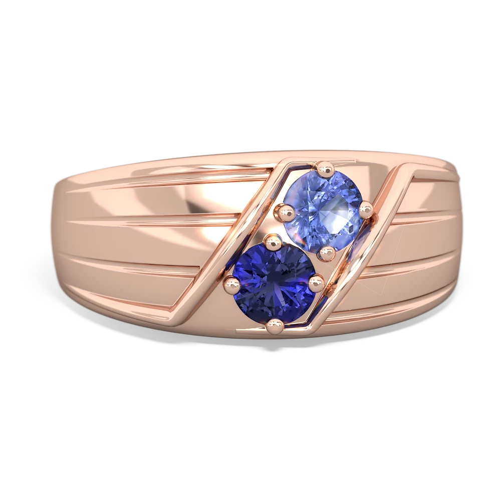 Tanzanite Men's Streamline 14K Rose Gold ring R0460