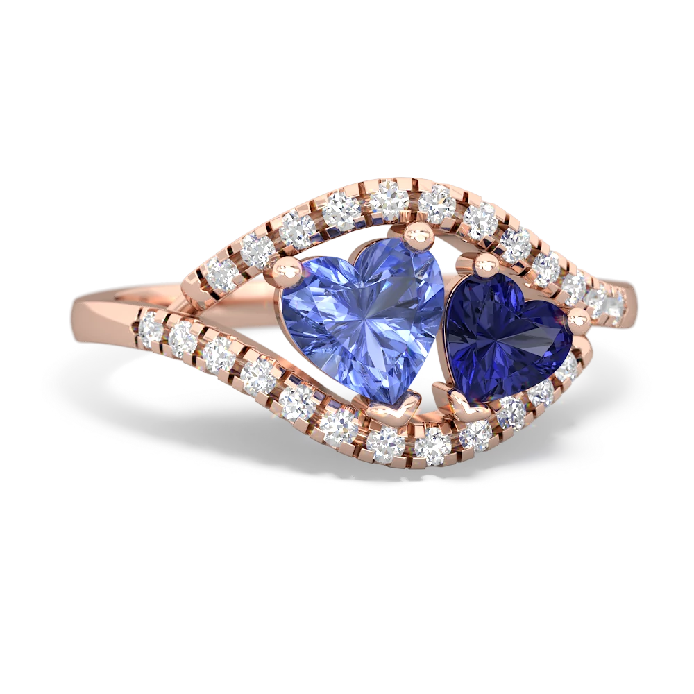 Tanzanite Mother And Child 14K Rose Gold ring R3010