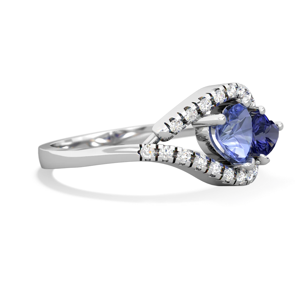 Tanzanite Mother And Child 14K White Gold ring R3010