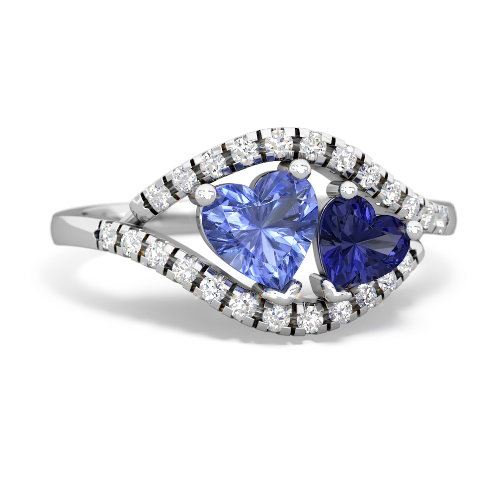 Tanzanite Mother And Child 14K White Gold ring R3010